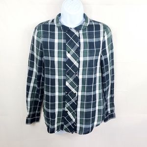 Zara WomensTrafaluc Plaid green Collar…